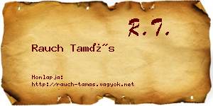 Rauch Tamás névjegykártya